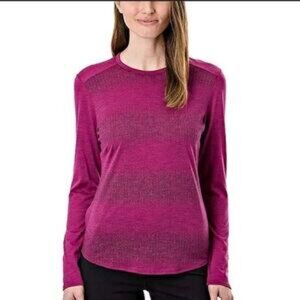 SEGMENTS Women's Long Sleeves Australian Merino Wool Crew Neck Magenta Top Sz L